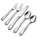 5-teiliges Besteckset 22 cm Edelstahl silber glänzend klassisch