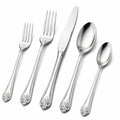 Besteckset 5-teilig Edelstahl Silber klassisches Muscheldekor