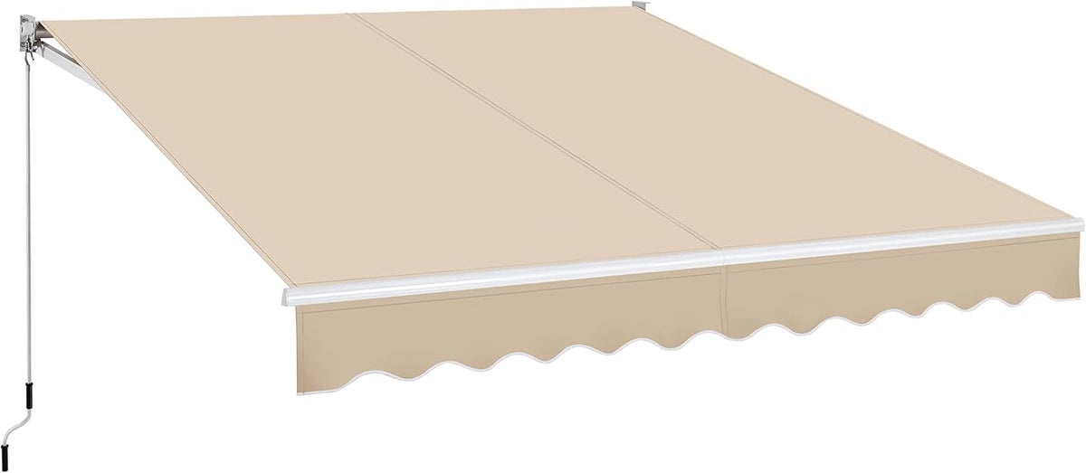 Yaheetech Einziehbare Markise, Gelenkarmmarkise mit Handkurbel 300x250 cm, Fallarmmarkise wasserabweisend, Sonnenmarkise Winkel Längeinstellung(5-35°)