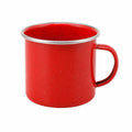 Emaillebecher 500 ml Rot mit Sprenkeln für Heißgetränke im Retro-Stil