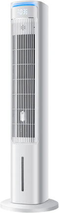 Leiser Turm-Klimagerät mit Verdunstungskühlung, 12-Stunden-Timer und Aromafunktion. Tragbare Klimaanlage, Abnehmbarer 5-Liter-Tank., Kühlakkus