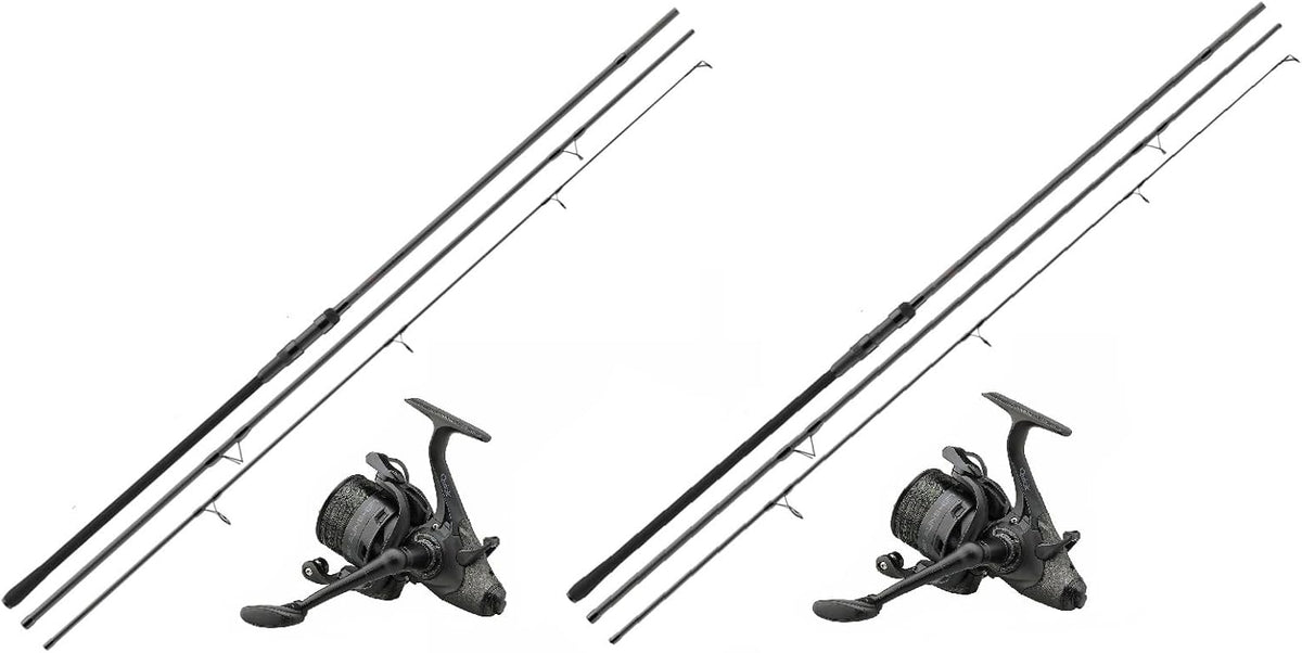 Karpfenbundle 2X Black Widow XT Carp 3,60m 3-TLG. + 2X Quick Runshift FS