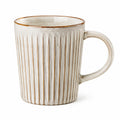 Keramiktasse 350 ml Cremebraun mit Rillenstruktur für Heißgetränke