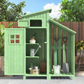 Gartengerätehaus mit PVC Dach 124 x 46 x 174 cm (BxTxH), Gerätehäuser Geräteschuppen Holz Garten Geräteschrank, Grün