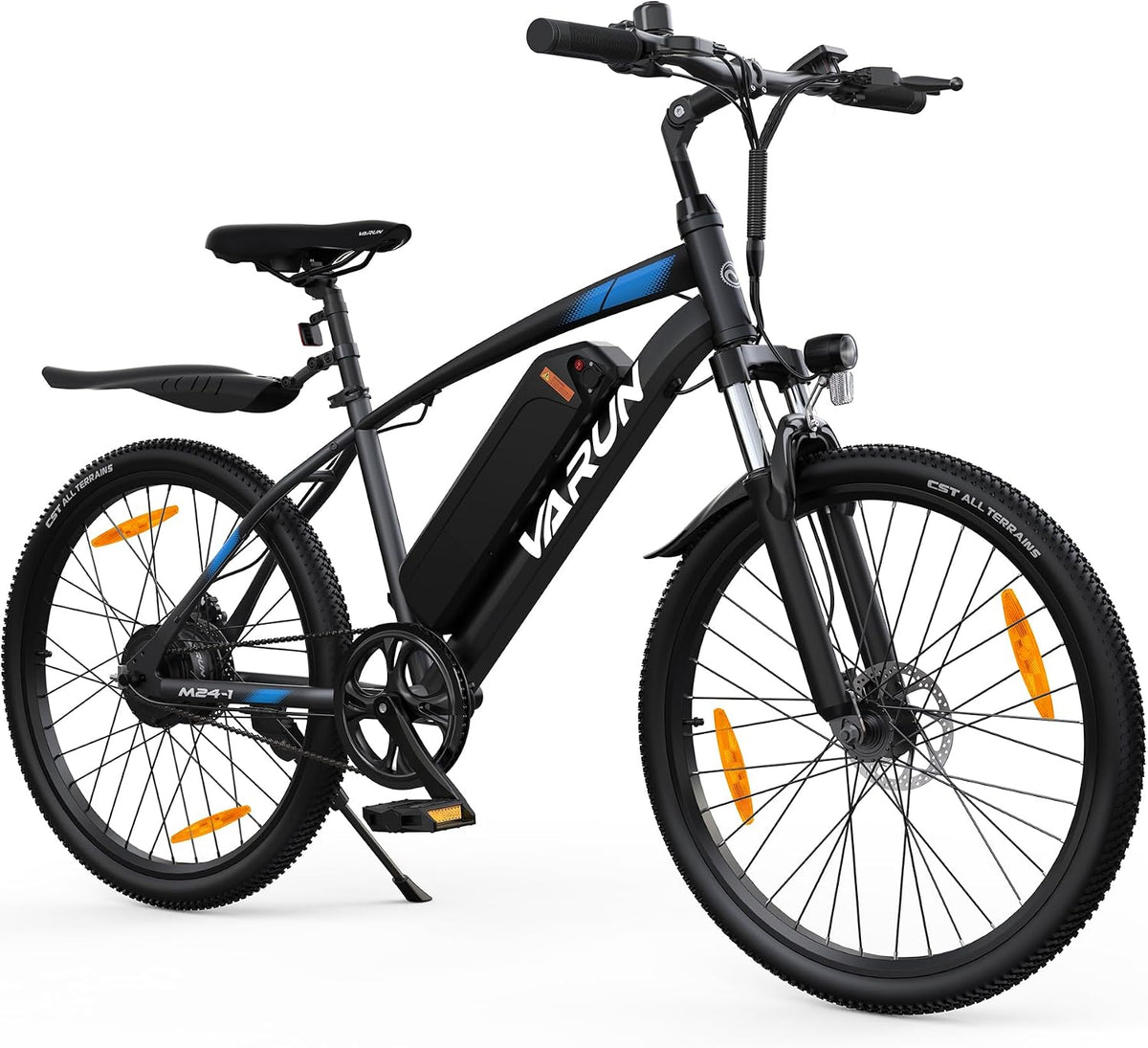 VARUN E Bike, 26/24 Zoll E-Mountainbike Herren Damen mit 48/36V Batterie, Reichweite 40-80KM, Ebike für Erwachsene und Jugendliche, 21/1 Gang