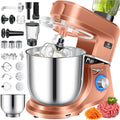 KESSER Küchenmaschine 3in1 mit Fleischwolf & Mixer, 1500W Knetmaschine 5,5L Rührschüssel + Spritzschutz, 6 Geschwindigkeiten, Knethaken, Schneebesen