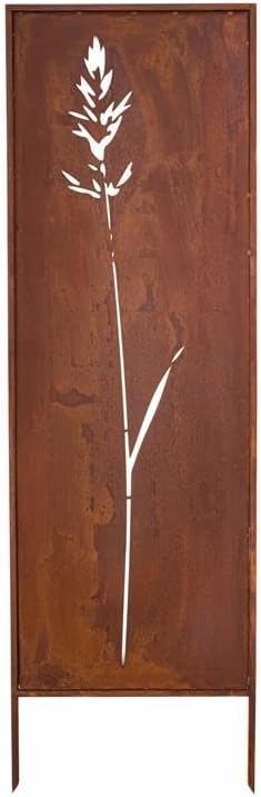 Kapaga, 160x50 cm, Sichtschutz Metall, Edelrost, Rostoptik, Patina