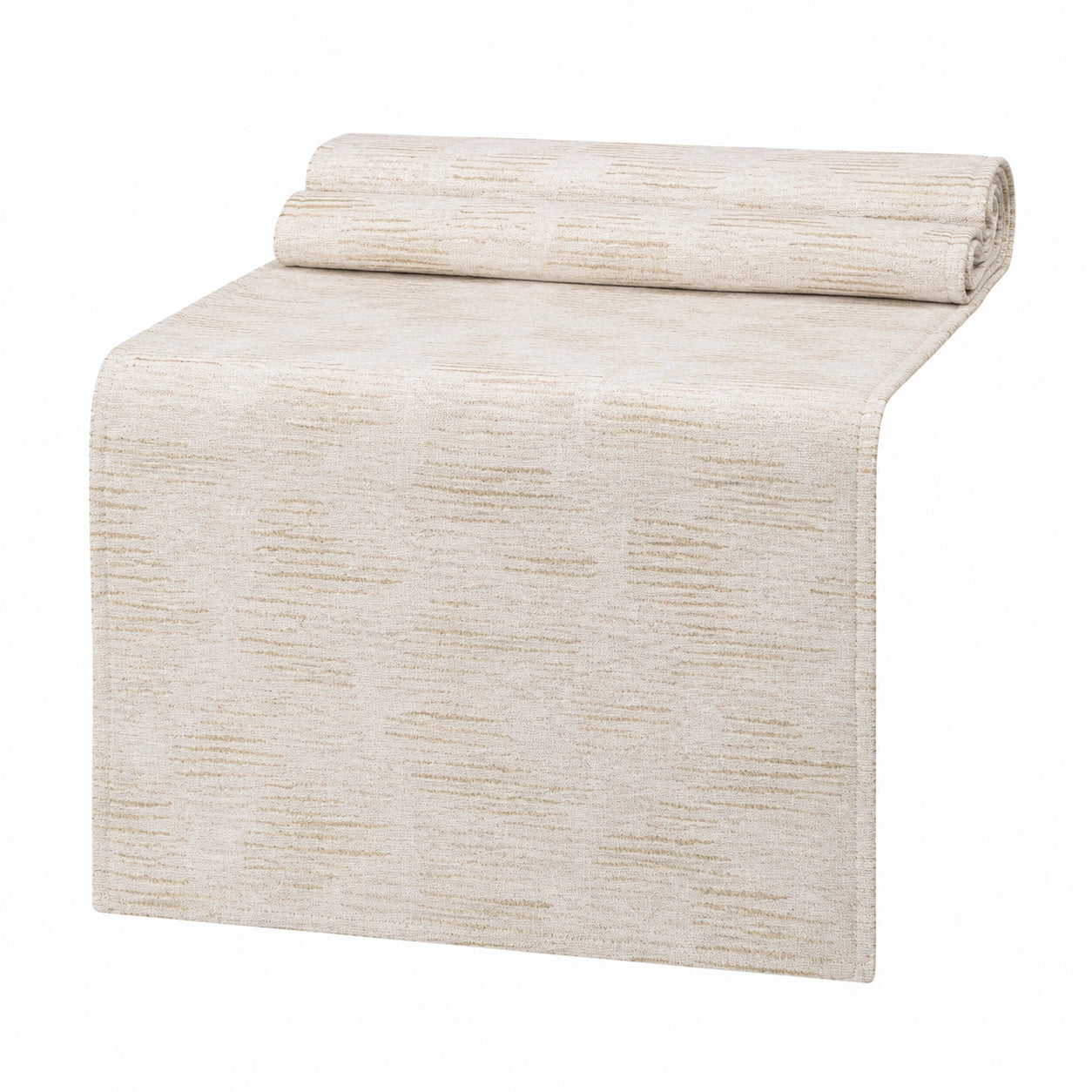 Tischläufer 180 x 33 cm Textil Cremebeige gewebt für Esstisch