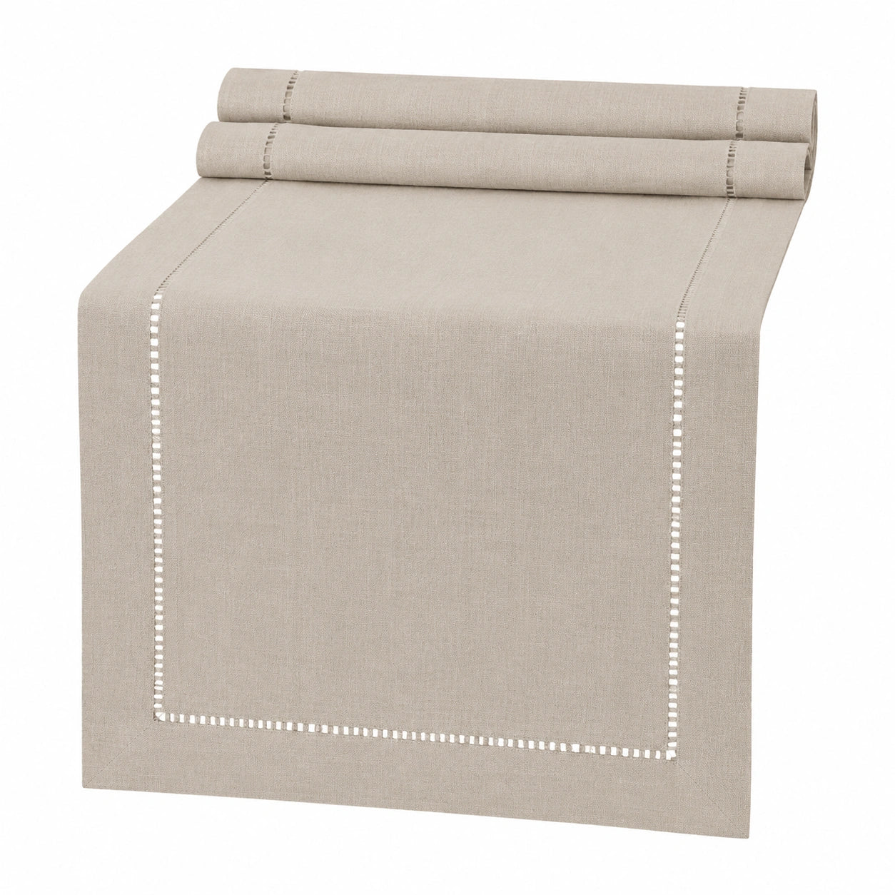 Tischläufer 40 x 180 cm in Leinenoptik Beige für Esstisch klassisch