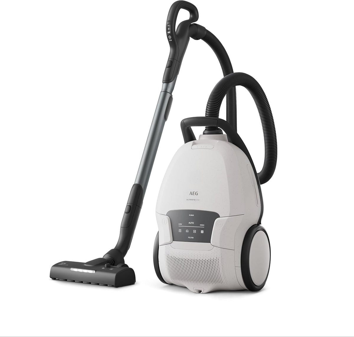 AEG Ultimate 8000 Staubsauger mit Beutel, 3in1 Düse, AB81U1SW, 12m, Testsieger der Stiftung Warentest, hohe Saugleistung, Auto-Modus, Alle Böden