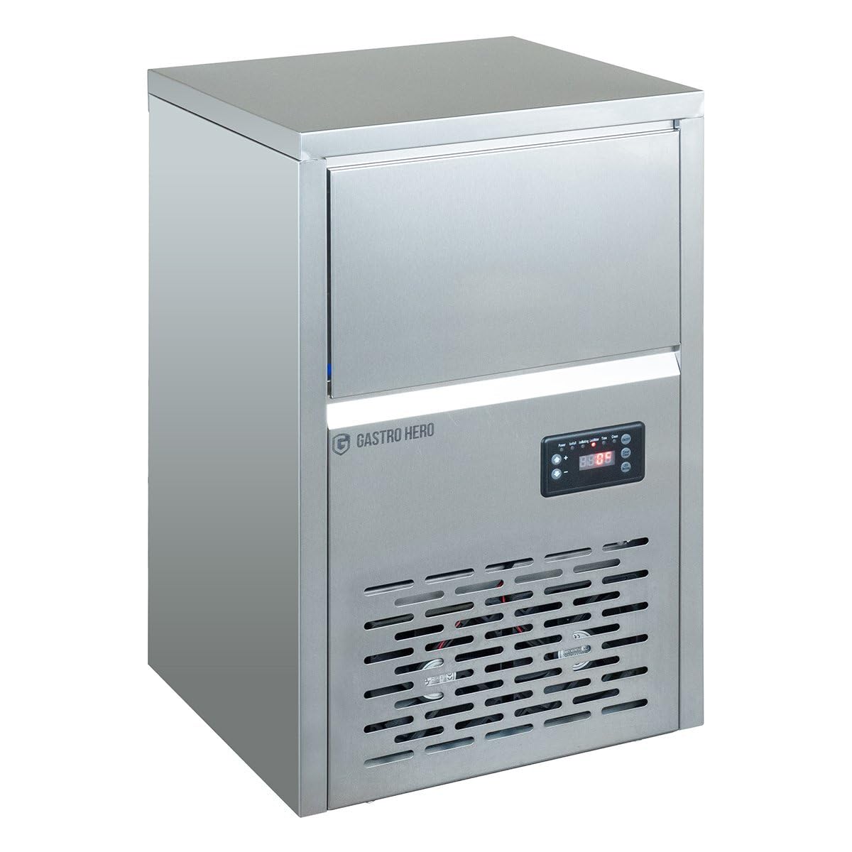 GastroHero Vollwürfel Eisbereiter, 40kg/Stunde, Edelstahl VWEB-ECO40, 230 V