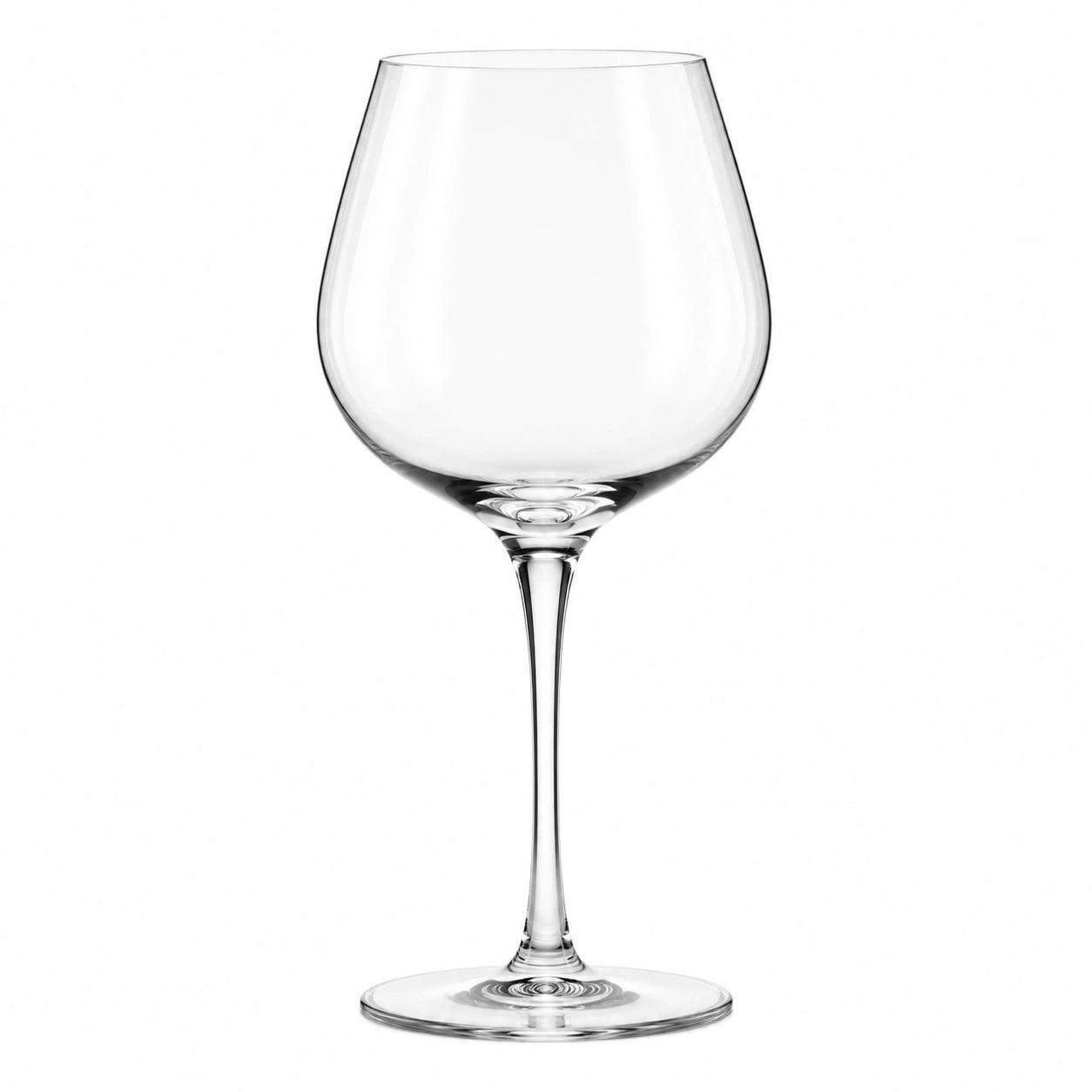 Rotweinglas 650 ml transparentes Glas mit langem Stiel