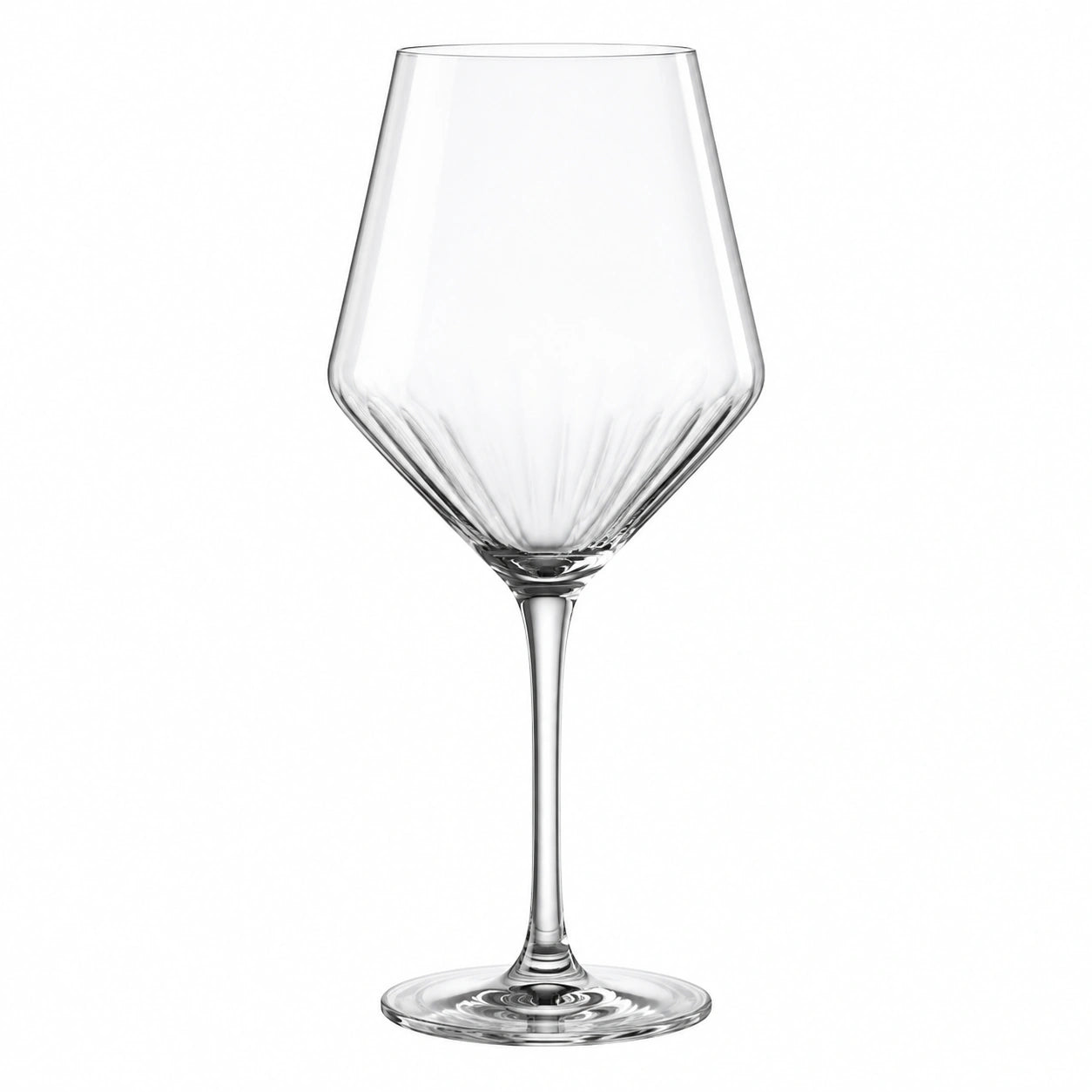 Weinglas 450 ml transparentes Glas geriffelt mit Stiel