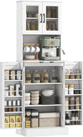 HOMCOM Küchenschrank mit 4 Türen Arbeitsplatte 60 x 39,5 x 180 cm Weiß