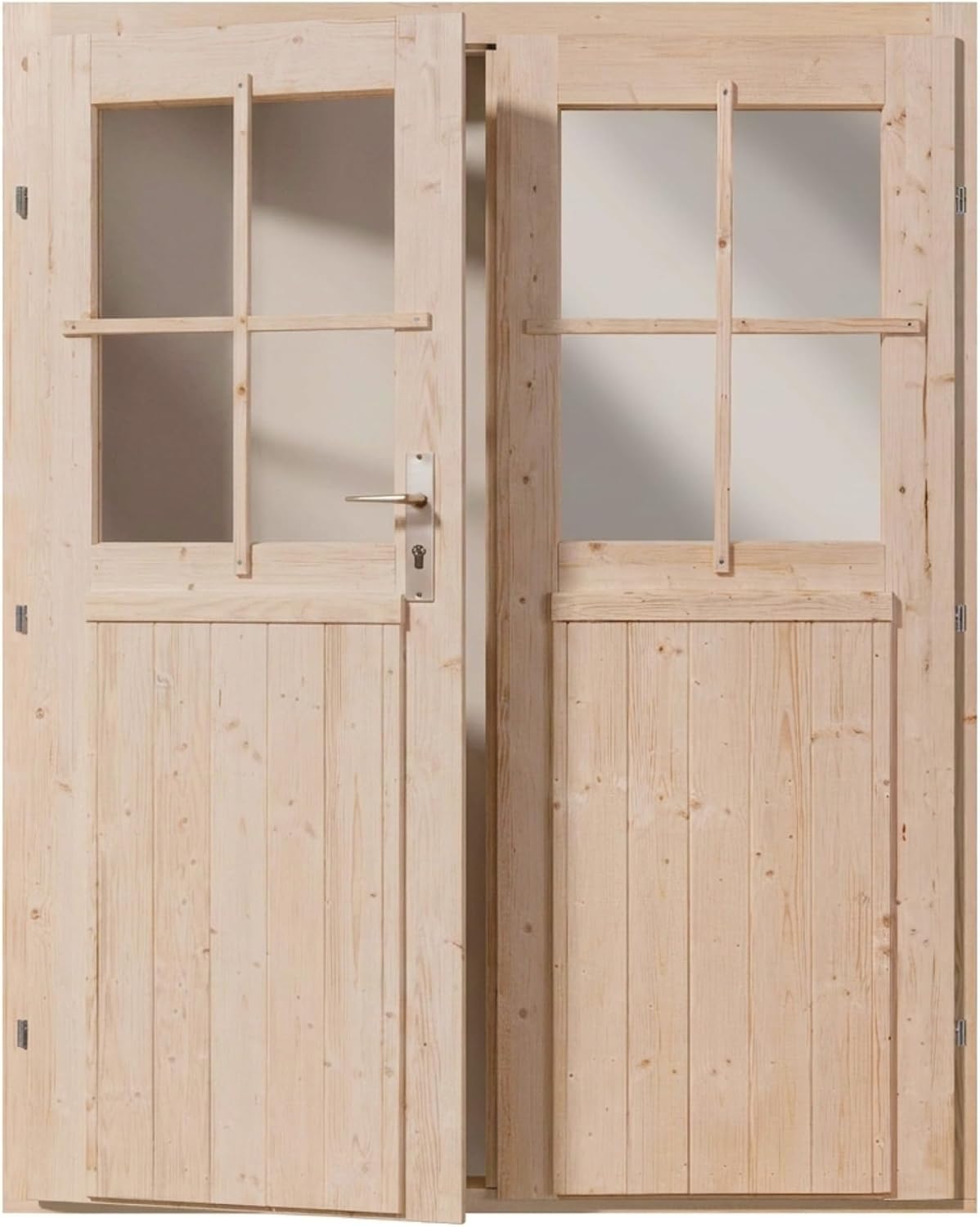 Gartenhaus Tür Holz nordische Fichte, 141x177 cm, Doppelflügeltür