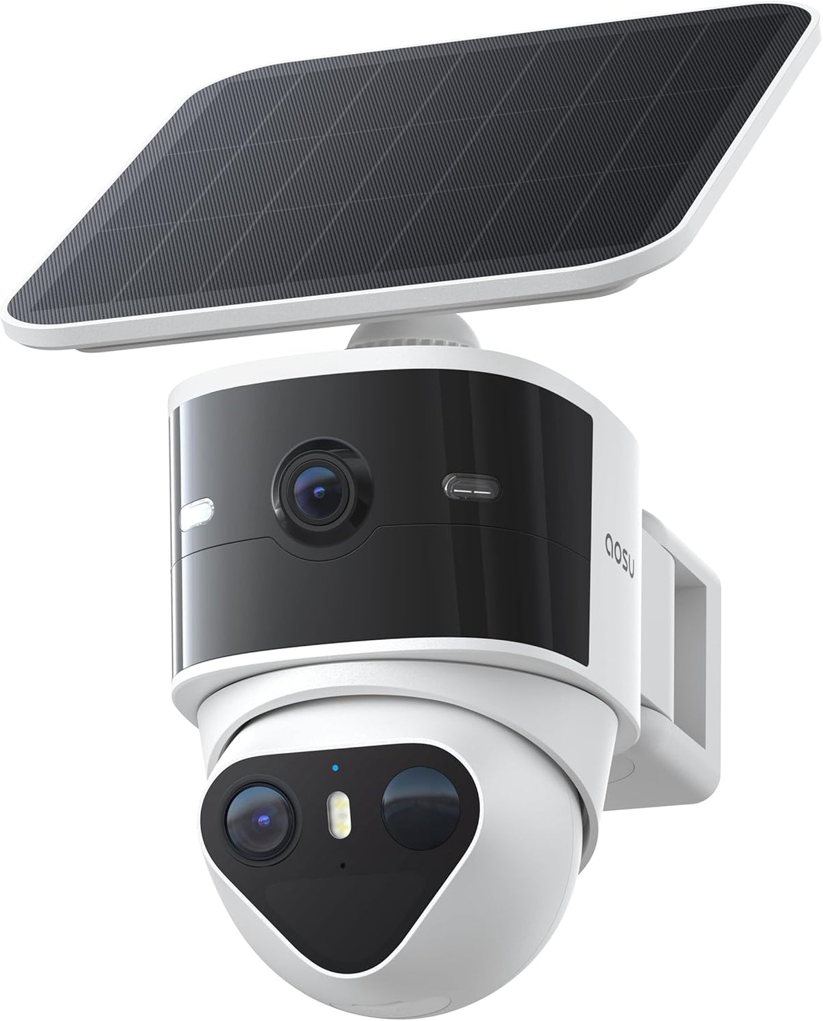 aosu T2 Pro 3K Überwachungskamera Aussen Solar Akku, 5MP Dual-Kamera