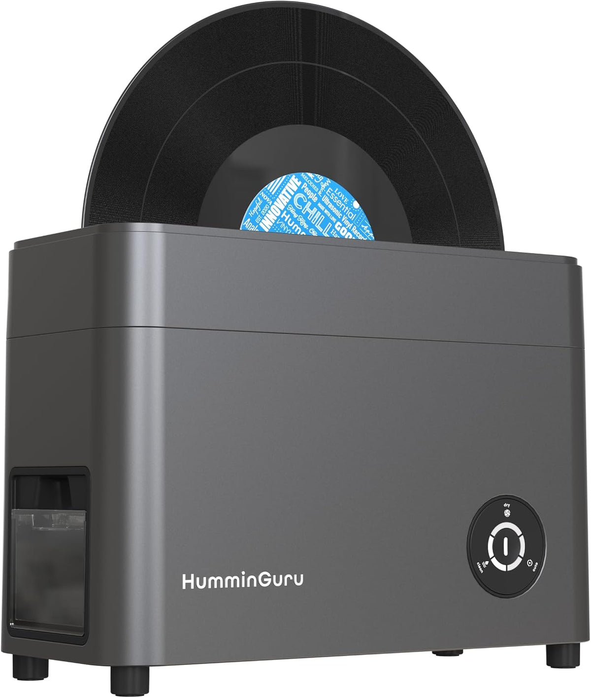 HumminGuru Ultraschall-Schallplattenreiniger, 40-kHz-Ultraschall-Schallplatten-Reinigungsgerät mit automatischer Trocknung, 7/10/12 Zoll