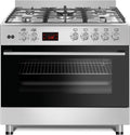 Gasline GAG90PINEX UMLUFT Gas-Herd/ 90x60 cm/Backofen Gas Oberhitze Elektrisch/OBER UNTER Hitze Gleichzeitig/Edelstahl/Energieeffizienzklasse A / 107