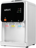 WINLIFE Elektrischer Wasserspender Mini Silber mit Kindersicherung Knopf, heiße & kalte Getränke 5 bis 20 Liter, 3 Temperaturstufen