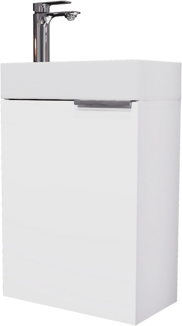 Planetmöbel Waschtisch mit Unterschrank 40 cm, Wasserhahn Bad