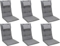 Doppler Luxus Hochlehner Auflage 6994, 120 x 50 x 8 cm, Mit Kopfkissen, Grau Strukturiert, 6er Set, Baumwollmischgewebe, Schaum-/Vliesfüllung
