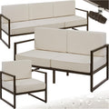 tectake Gartenlounge Outdoor, 1x Sofa 3 Sitzer, 1x 2 Sitzer Sofa, 1x Gartensessel, Gartenmöbel, Balkonmöbel, Terrassenmöbel, Wintergarten