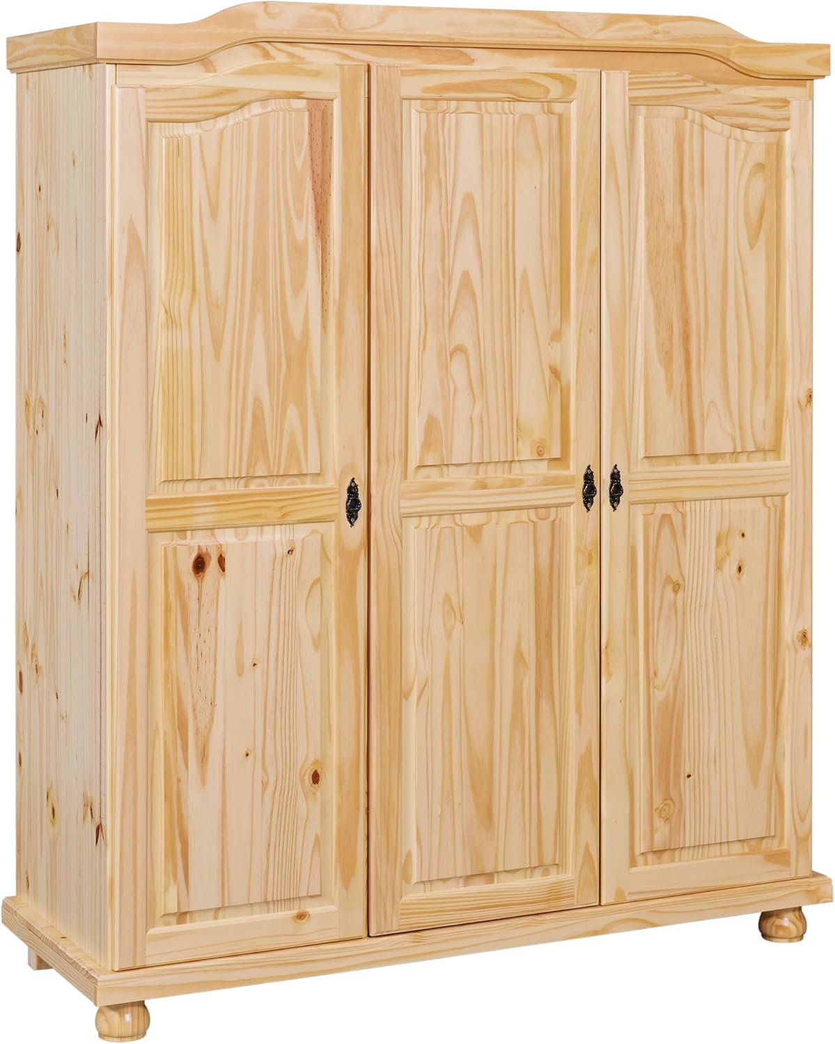 Inter Link, Kleiderschrank, Kiefer massiv, Garderobenschrank, Landhaus Still, Wäscheschrank, Mehrzweckschrank, Schlafzimmerschrank, 3 Türig, Bern
