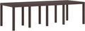 vidaXL Gartentisch Braun 250 x 100 x 73 cm Poly-Rattan, rechteckiger Tisch aus Stahl, wetterfeste Essgruppe für den Außenbereich, Garten und Terrasse