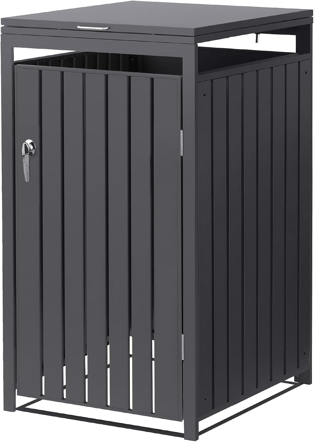 ML-Design Mülltonnenbox 1er 240L, 68x80x120 cm, Mülltonnenverkleidung für 1 Mülltonne, Mülltonnenhaus aus Stahl, Müllbox wetterfest, Anthrazit