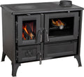 Kaminofen mit Backfach und Herdplatte 4013 Schwarz Holzofen 8 kW Holz Ofen Mehrfachbelegung Kamin Heizofen Küchenherd