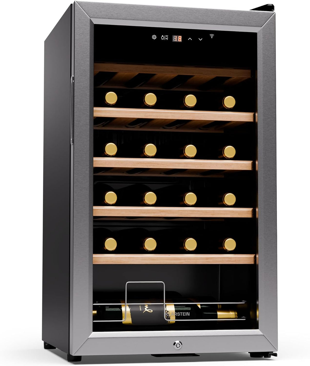 Klarstein Weinkühlschrank,1 Zone Getränkekühlschrank, Leiser Indoor/Outdoor Kühlschrank, 63 Liter Flaschenkühlschrank Klein, 5-18°C