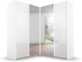Rauch Möbel QUADRA, Breite 181 cm, Eckschrank, Farbe Hochglanz Weiß/Weiß