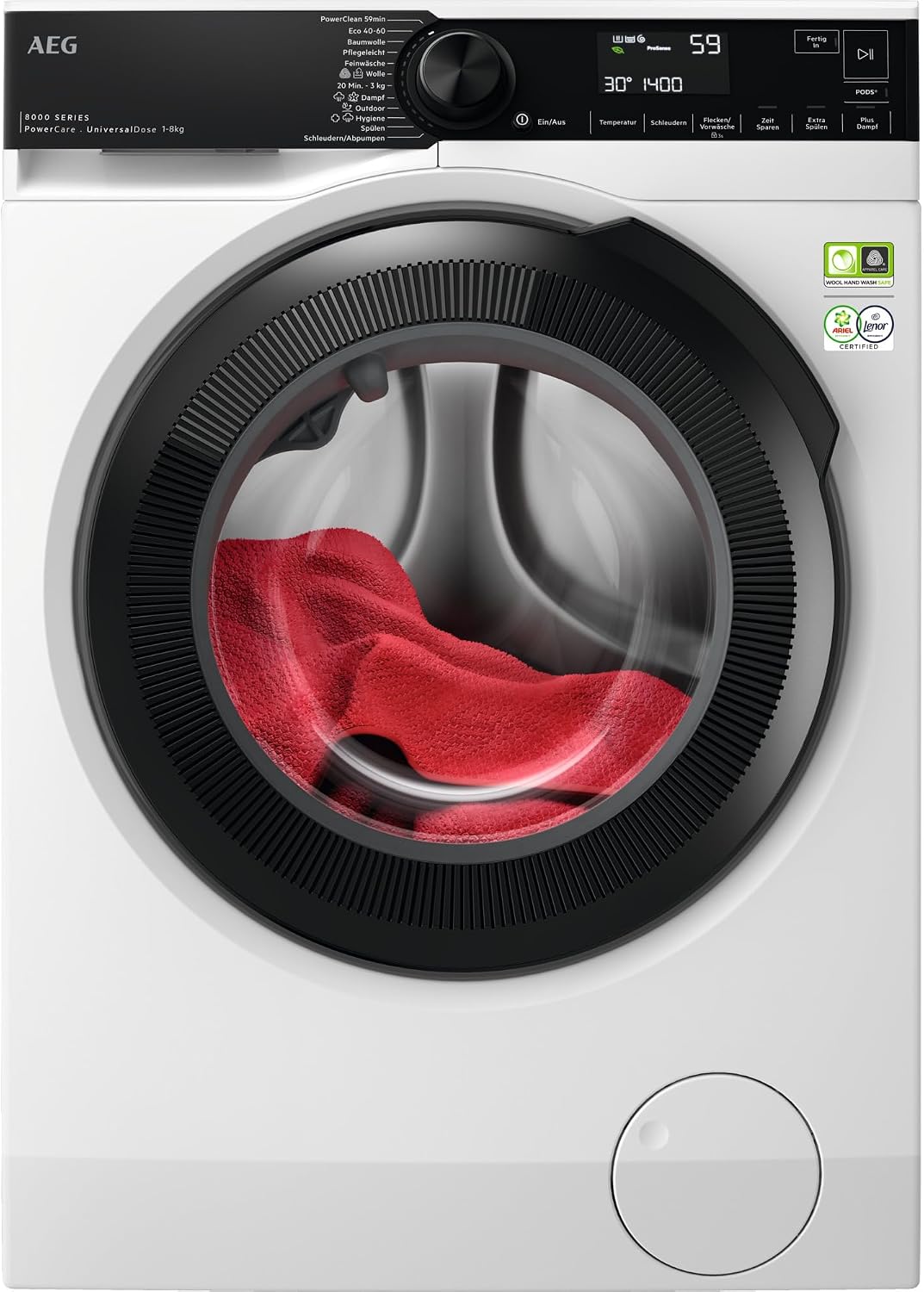 AEG Serie 8000 Waschmaschine Stiftung Warentest GUT, LR8EG75480, 8 kg