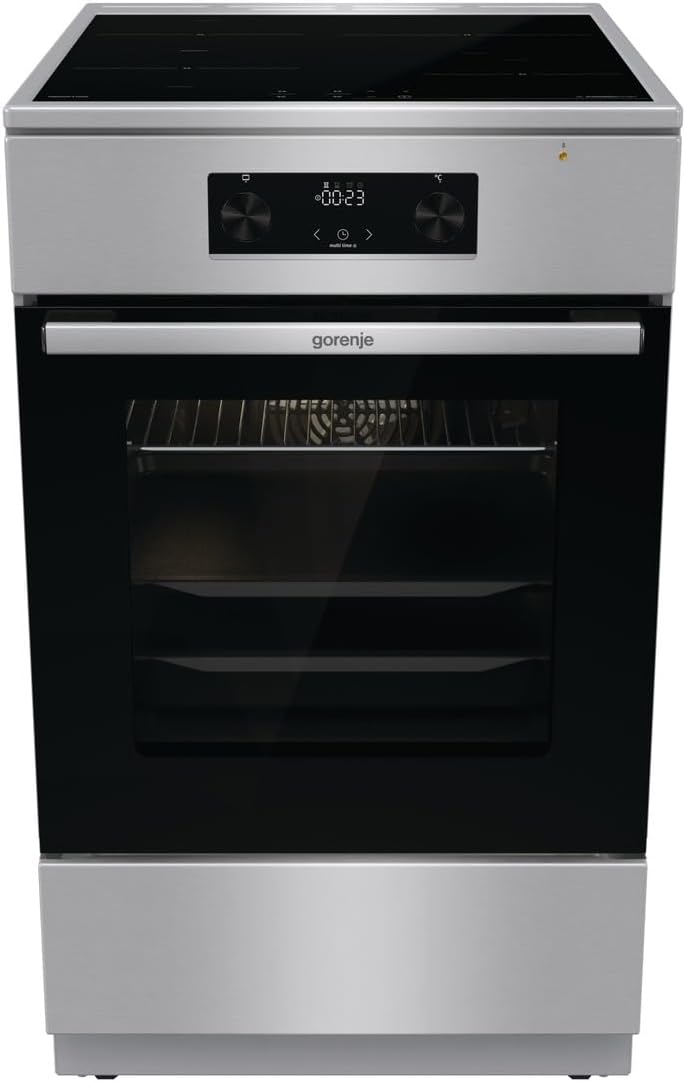 Gorenje GEIT5C61XPG Elektro-Standherd mit Induktionskochfeld, 50cm Breite, 70 L, Pizza Funktion, FrozenBake, AirFry, MultiAir Technologie, AquaClean