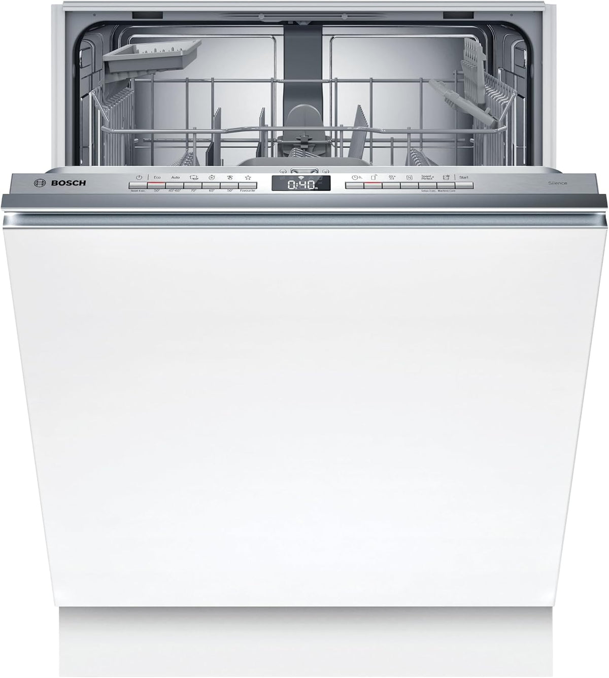 Bosch SMV4HTX14E Serie 4 Vollintegrierter Geschirrspüler, 60 cm, Smart Start, VarioFlex Körbe, Info Light, Geprüfte Hygiene Qualität, Silence Programm