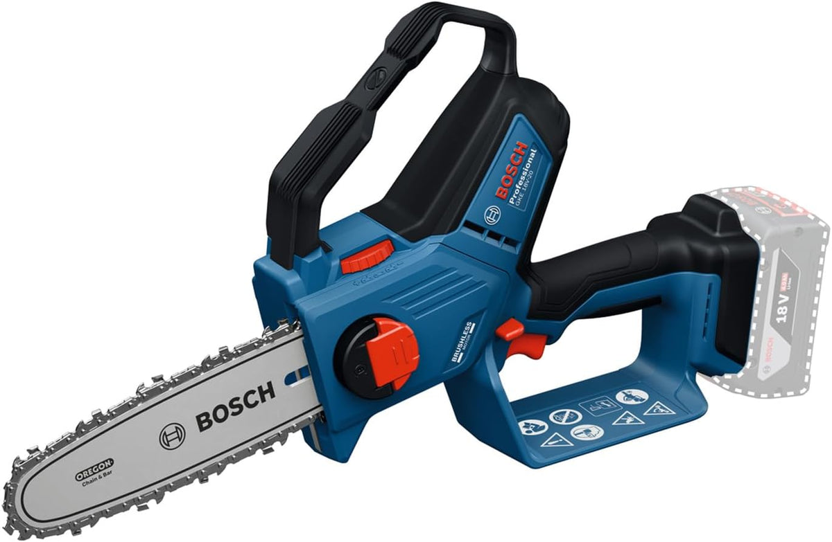 Bosch Professional 18V System Astsäge GKE 18V-20 (bis zu 350 Schnitte pro Akku-Ladung, Schneiden bis 18 cm, inkl. Schwertschutz 20 cm)