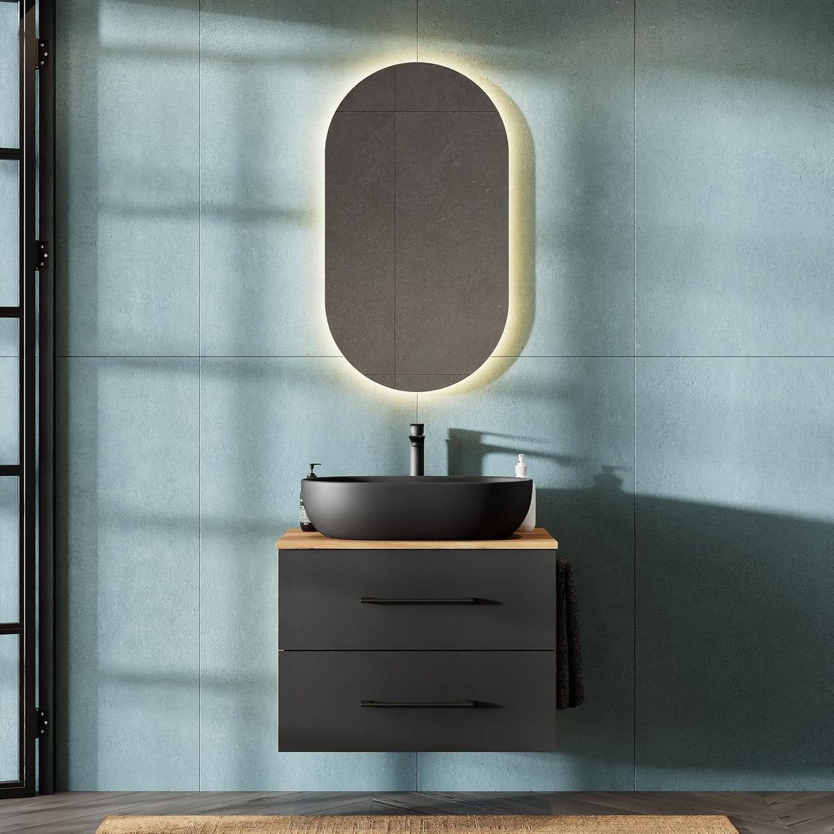 Planetmöbel LUX Badmöbel Waschtischunterschrank 70 cm hängend