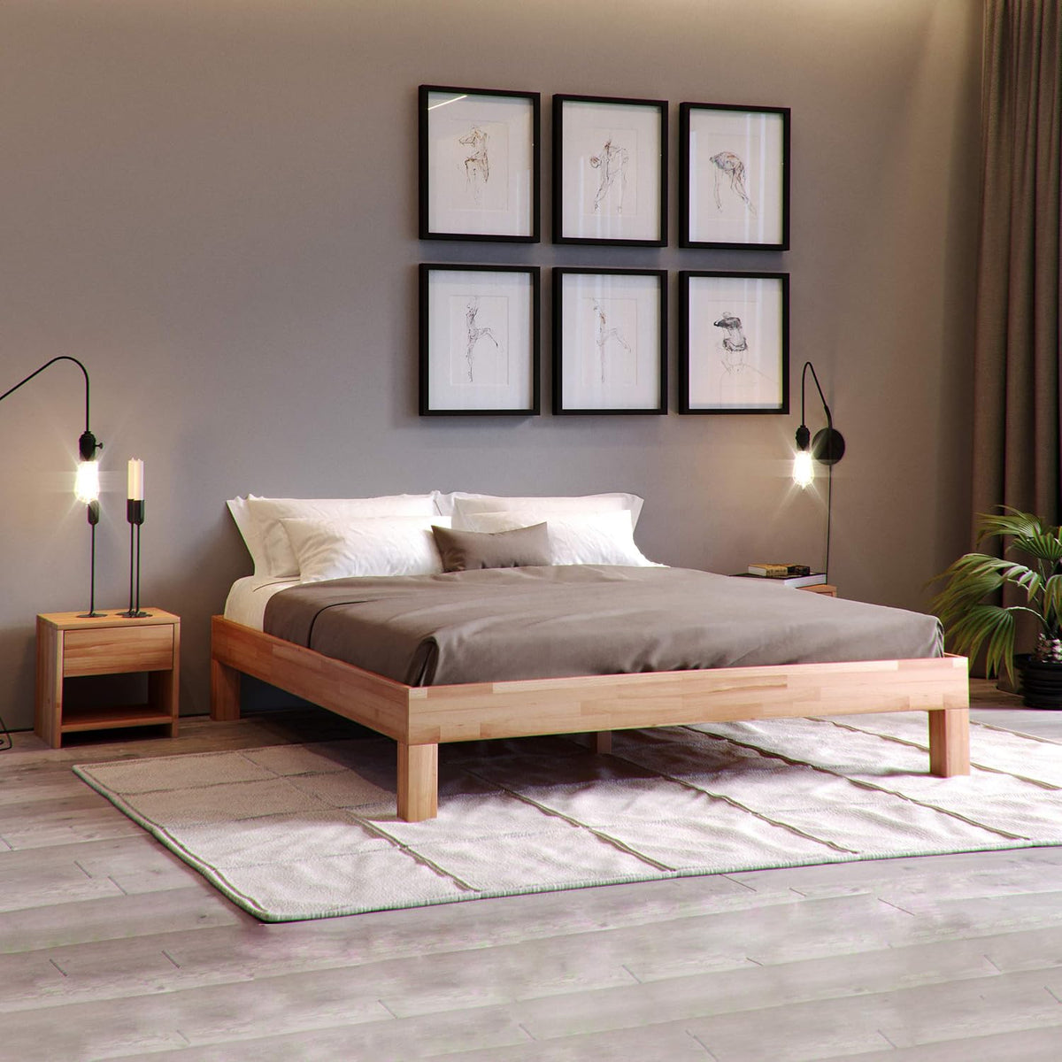 Krok Wood Massivholzbett Jana in Buche (90 x 200 cm)