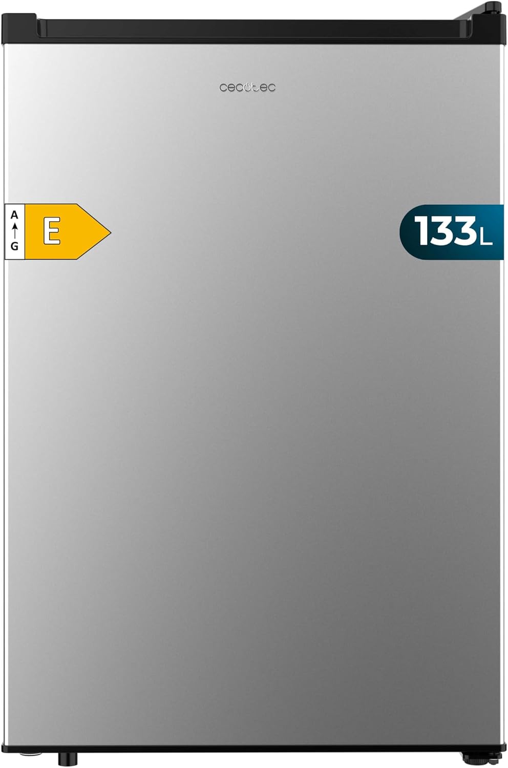 Cecotec Mini-Kühlschrank Bolero CoolMarket TT 133L Inox. 133L Mini-Kühlschrank, 83,5 cm Höhe, reversible Tür, Crisper Box, LED-Innenbeleuchtung