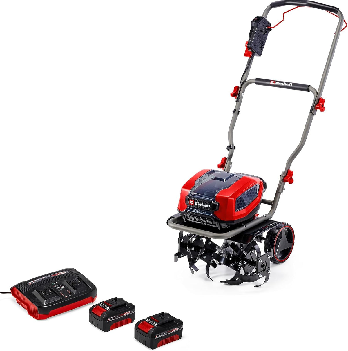 Einhell Akku-Bodenhacke GP-CR 36/45 Li E BL Power X-Change (36 V, 45 cm Arbeitsbreite, 23 cm Arbeitstiefe, inkl. 2x 4,0 Ah Akkus + Twincharger)