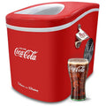 Salco Coca Cola Eiswürfelmaschine, 12 kg Eiswürfel pro Tag, Ice Maker mit 2 Eiswürfelgrößen, Tragbare Eiswürfelmaschine für Cocktails