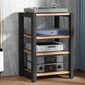 Audio Rack Hifi Regal, 4-stufiges Stereo-Rack, TV Hifi Rack Audio Schrank, Plattenspieler Tisch, Schallplatten Phonoschrank Blu Ray Regal