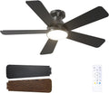 Passky 107cm Deckenventilator mit Beleuchtung & Fernbedienung, Dimmbare LED-Leuchte, leiser DC-Motor, 6 Geschwindigkeiten, 3 Farbtemperaturen Schwarz