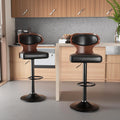 Hawthyhome Barhocker 2er Set mit Nussbaumholz Barstuhl Schwarz