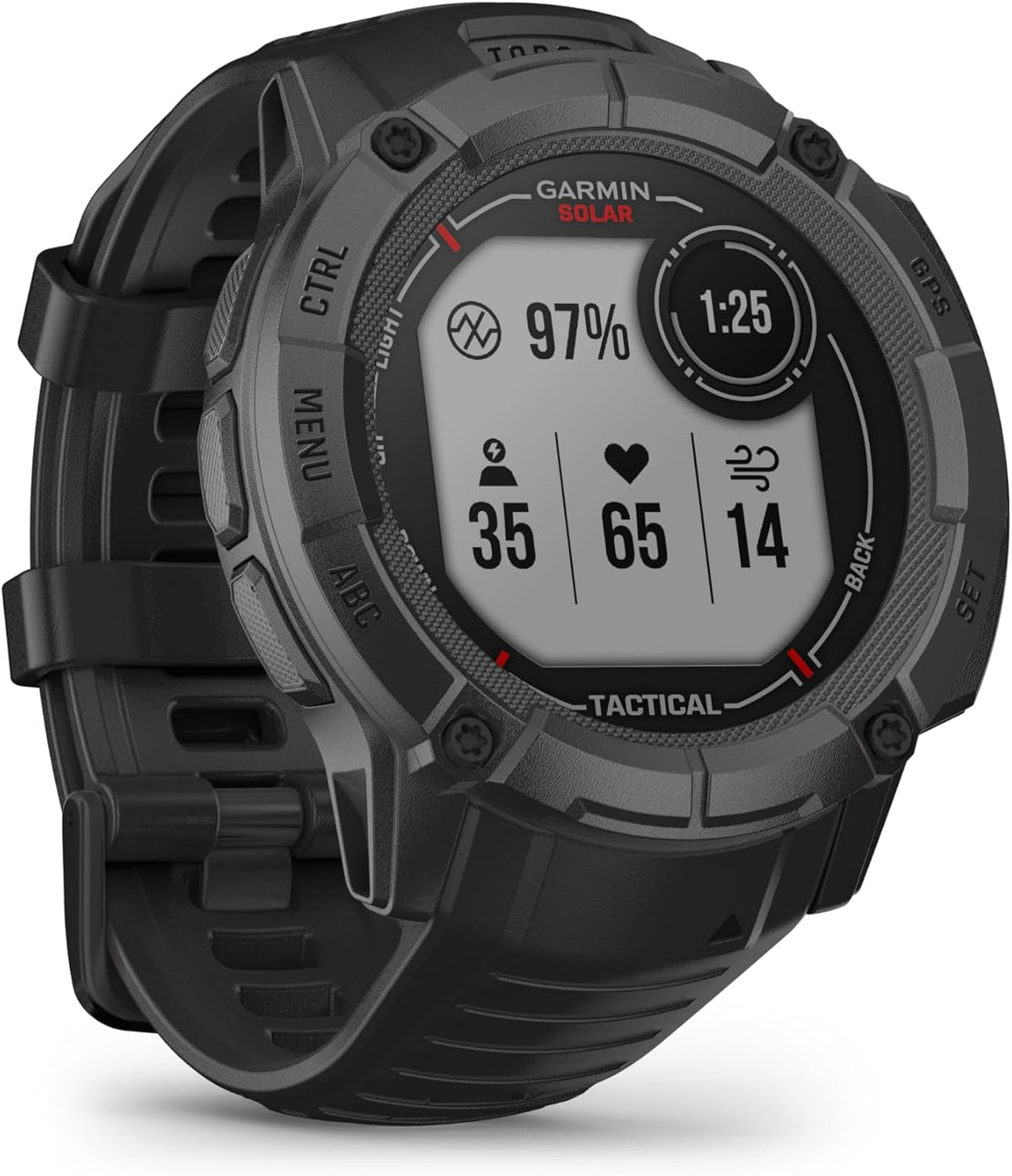 Garmin Instinct 2X Solar Tactical, 50 mm, Multisport-Smartwatch, Schwarz