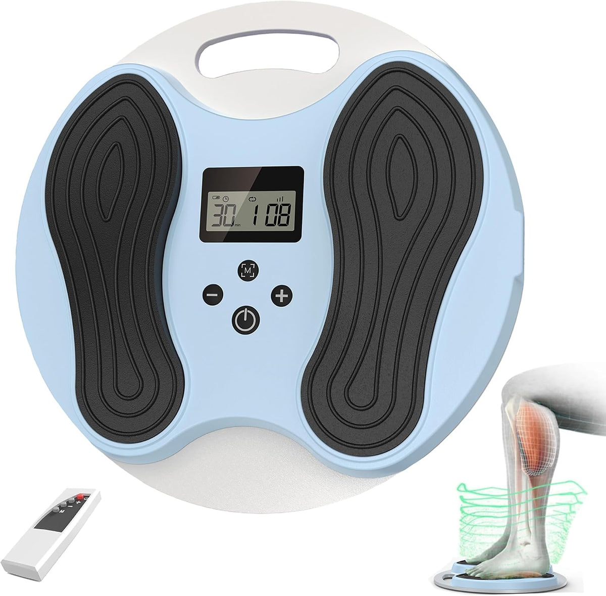 Medic Durchblutungs-Stimulator beine, mit 4 Elektroden Pads, EMS Fußmassagegerät Neuropathie, Krämpfe reduzieren