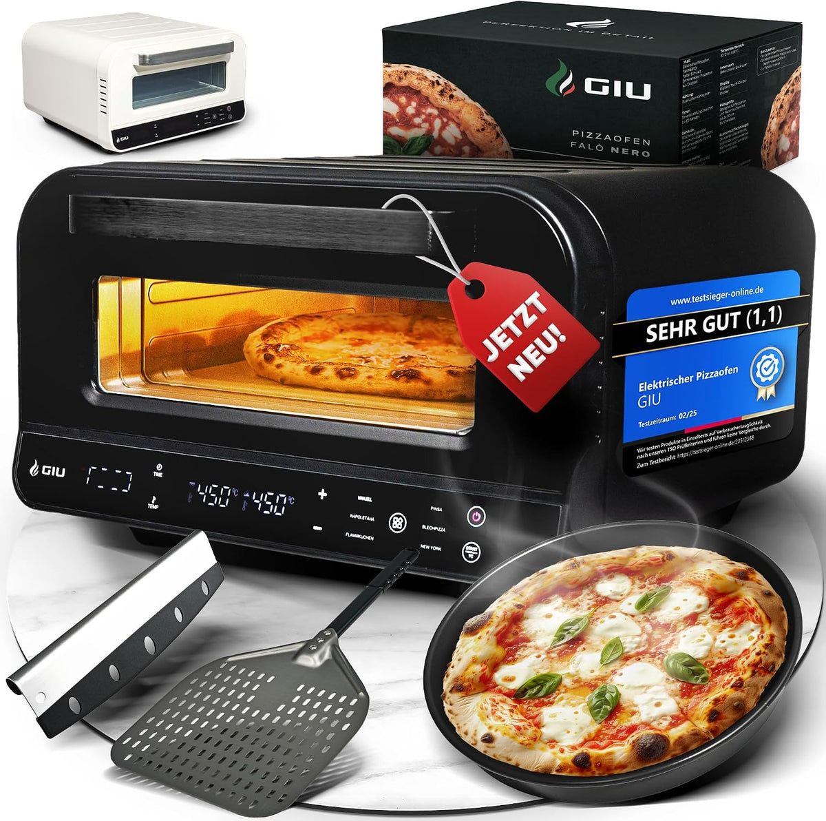 GIU Elektrischer Pizzaofen, Starker Elektro-Ofen für neapolitanische Pizza