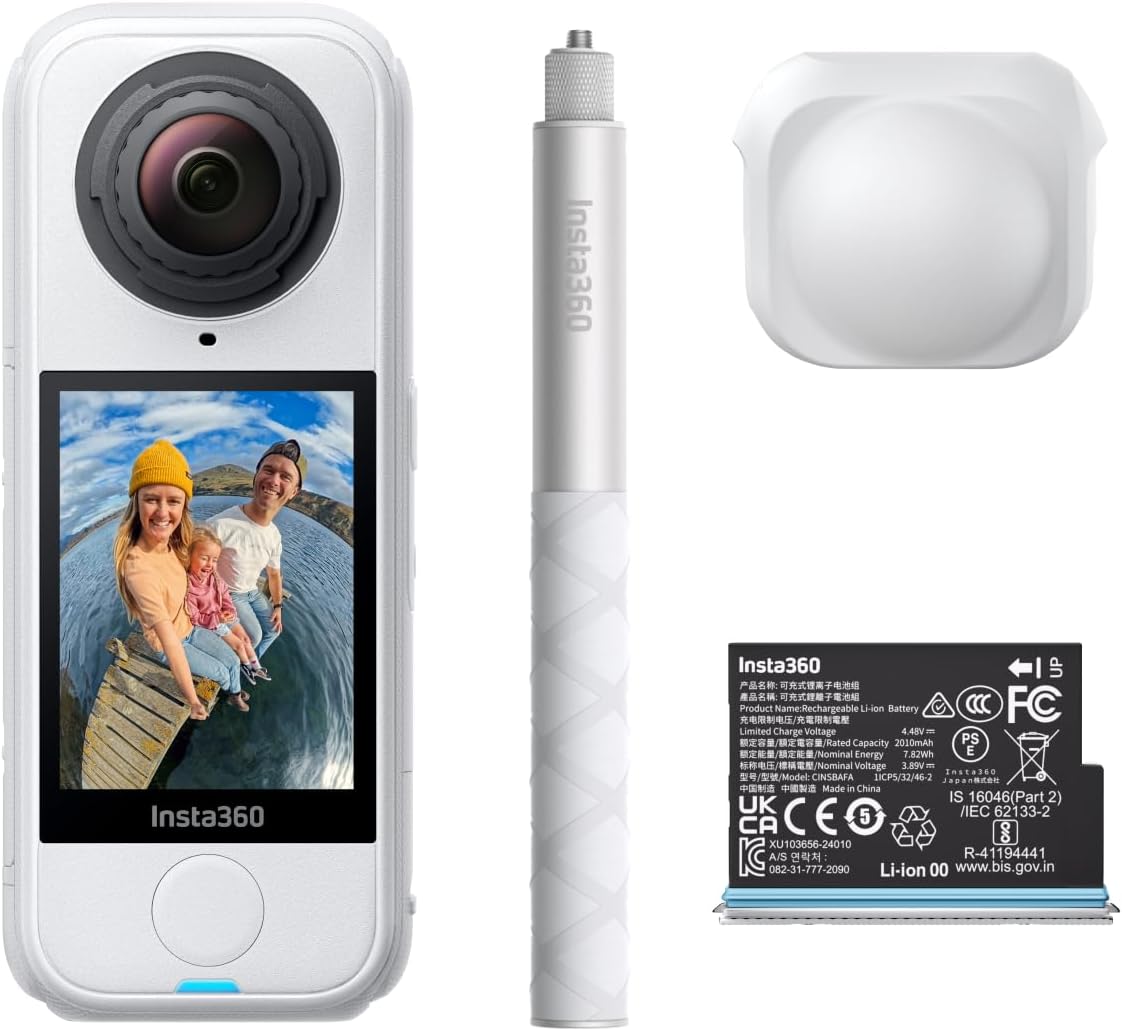 Insta360 X4 Air Starter-Bundle Weiß, 165 g leichte 8K 360 Actionkamera