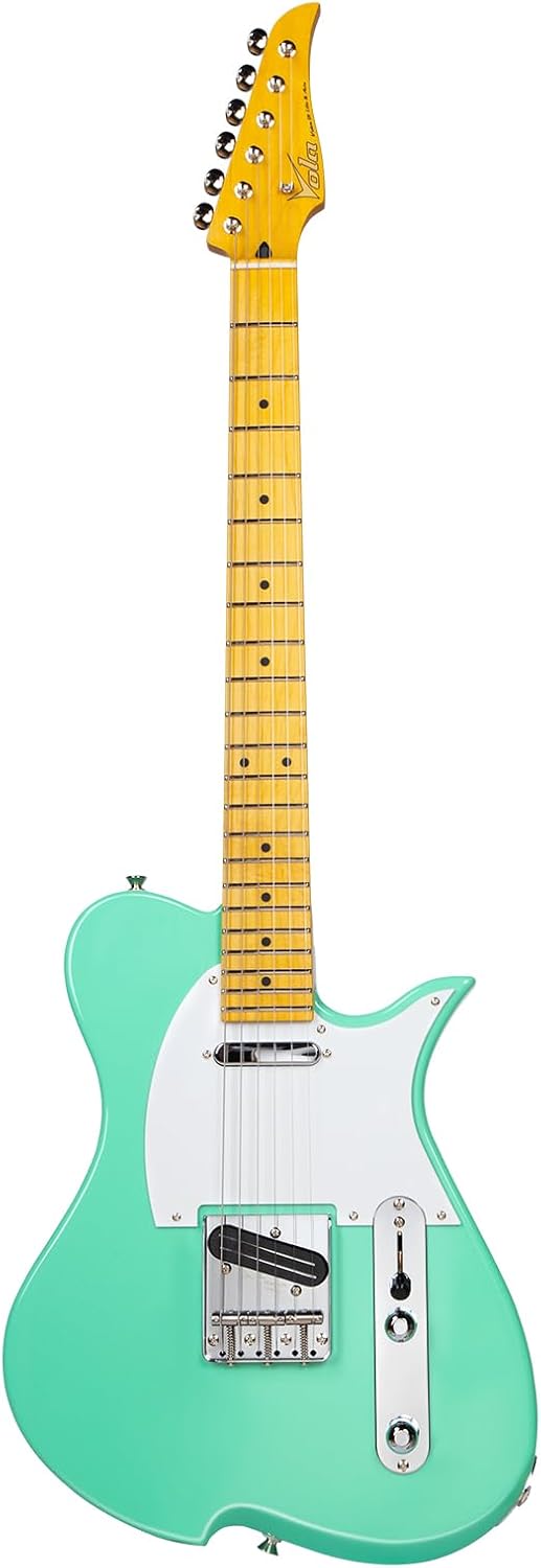Vola Vasti V3 MC E-Gitarre, Eschenkorpus, Ahornhals, Nickelbünde, moderner C-Hals, hergestellt in Japan (Surfgrün)