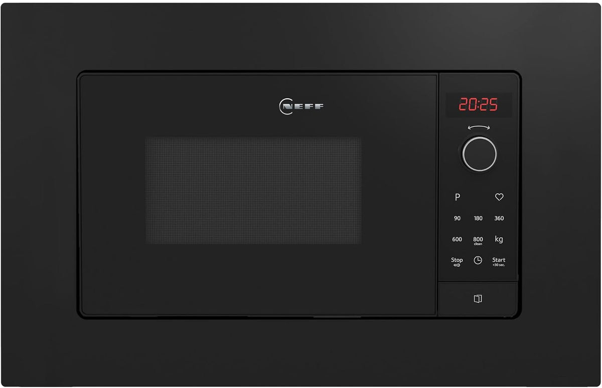 NEFF HLAWG26S3, Einbau-Mikrowelle ohne Grill, für Hocheinbau mit Drehtür, N 50, Automatikprogramme, Easy Clean Selbstreinigung, Schwarz